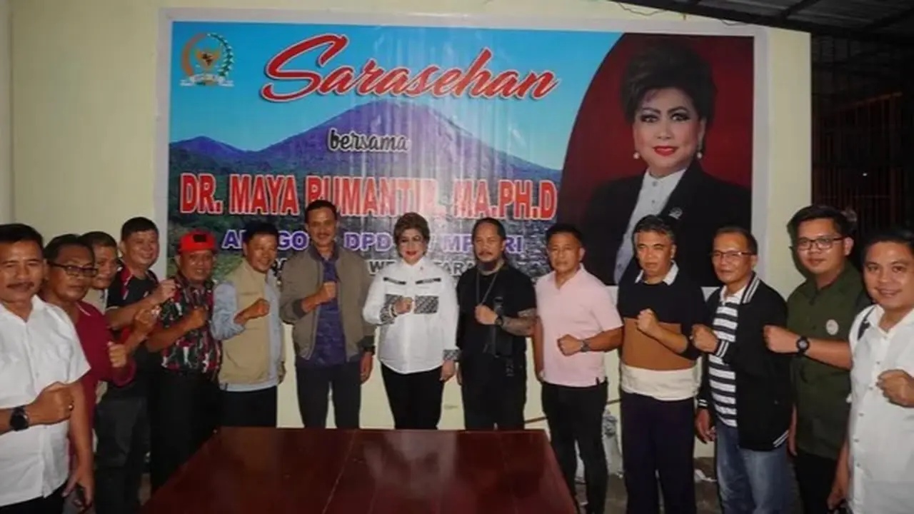 Calon Wakil Gubernur Sulawesi Utara, Letjen TNI (Purn) Alfred Denny Tuejeh (ADT) bersilahturahmi dengan anggota Dewan Perwakilan Daerah (DPD) RI, Maya Rumantir.