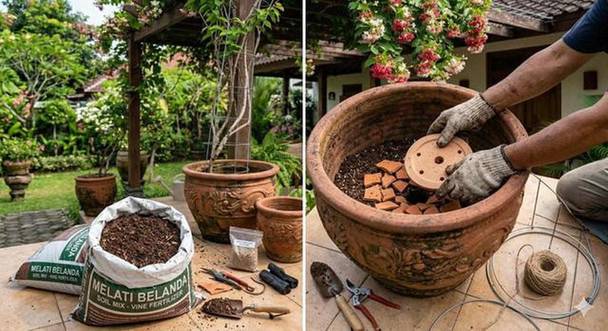 Cara Menanam Melati Belanda di Pot untuk Kanopi Rumah agar Subur dan Berbunga Lebat