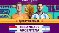 Link Live Streaming Piala Dunia 2022 Perempat Final : Belanda Vs Argentina di Vidio. (Sumber : dok. vidio.com)