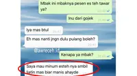 6 Chat Gombal Driver Ojol dan Penumpang Ini Bikin Geleng Kepala (sumber: Instagram.com/awreceh.id)