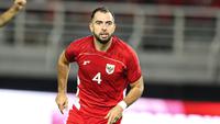 Pemain Timnas Indonesia, Jordi Amat melakukan selebrasi setelah mencetak gol ke gawang Chinese Taipei saat laga FIFA Matchday di Stadion Gelora Bung Tomo (GBT), Surabaya, Jumat (05/09/2025). (Bola.com/Abdul Aziz)