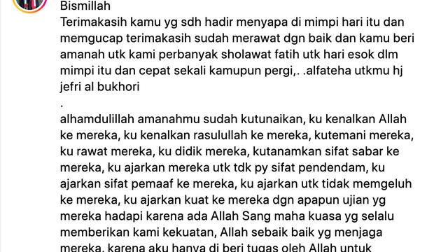 Unggahan Umi Pipik. (Foto: Dok. Instagram @_ummi_pipik_)