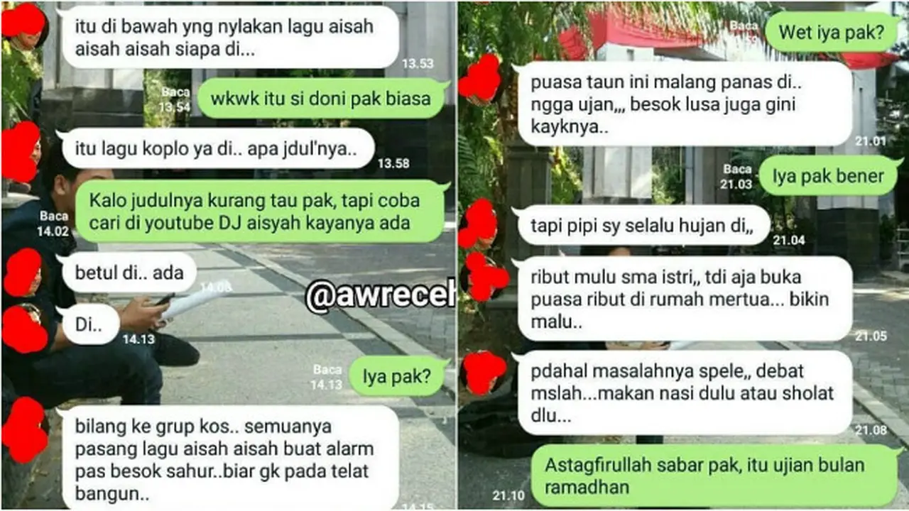 Bapak kos ini tak segan untuk menghubungi anak kosnya untuk sekadar bercanda.