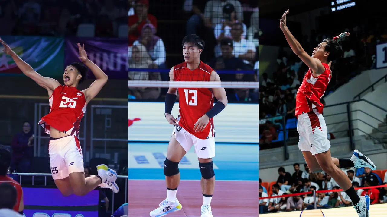 Tiga pevoli muda Indonesia, Fauzan Nibras, Putra Bagus Hidayatullah, dan Raihan Rizky Attorif