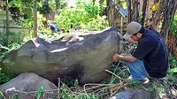  Batu megalit baru berupa dolmen ditemukan di Dusun Ujanmas, Kelurahan Jangkarmas, Kecamatan Dempo Utara, Kota Pagaralam, Sumsel.(Antara)