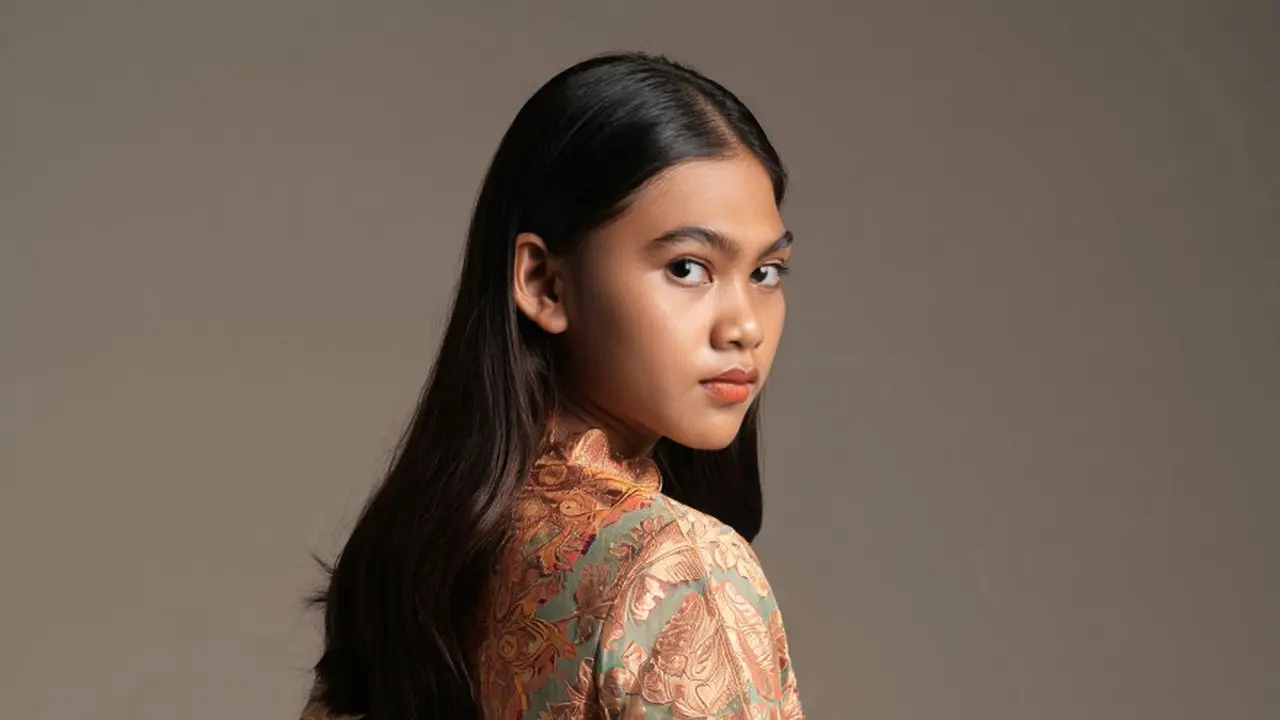 Batik Kombinasi Brokat Lengan Lonceng Mewah