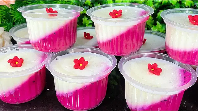 Resep Silky Puding Buah Naga