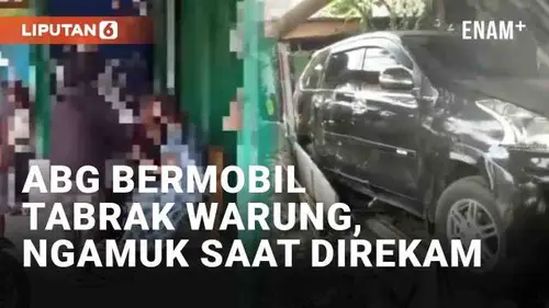 VIDEO: Bawa Mobil Hingga Tabrak Warung, ABG Ngamuk Saat Direkam