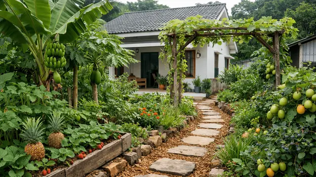 Desain Kebun Buah Mini Jalur Setapak