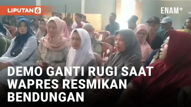 Puluhan Warga Tuntut Ganti Rugi Saat Wapres Ma'ruf Amin Resmikan Bendungan Cipanas