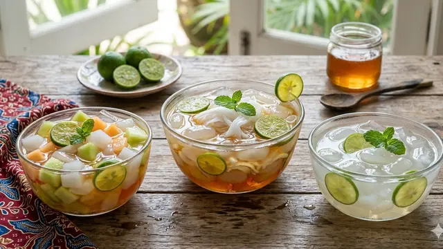 Resep Es Kolang Kaling Jeruk Nipis Segar (Foto: Gemini AI)
