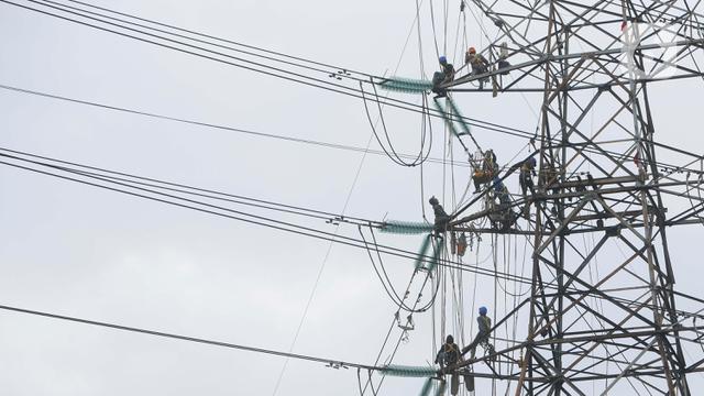 Saat Pasukan Elit PLN Bekerja Diantara Ketinggian dan Tegangan Tinggi