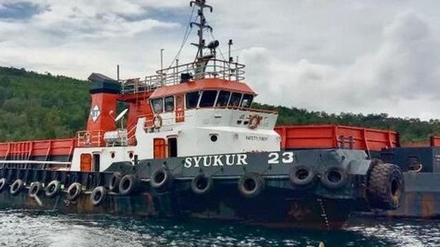 Sebuah kapal penarik tongkang menabrak perahu nelayan di perairan Konawe Selatan, seorang nelayan tenggelam usai perahunya terbalik,(Foto: istimewa)