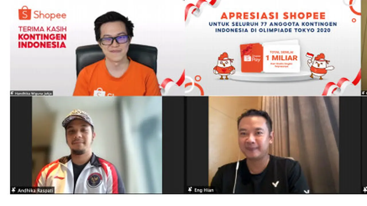 Shopee Beri Rp 1 Miliar dan Gratis Ongkir ke Seluruh Kontingen Olimpiade Tokyo 2020 Indonesia