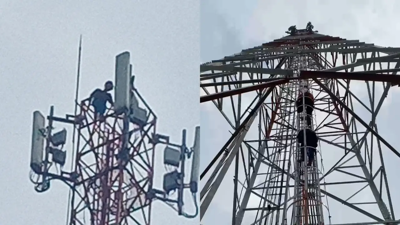 Diduga Depresi karena Akan Diceraikan Istri, Pria di Bandar Lampung Nekat Panjat Tower BTS