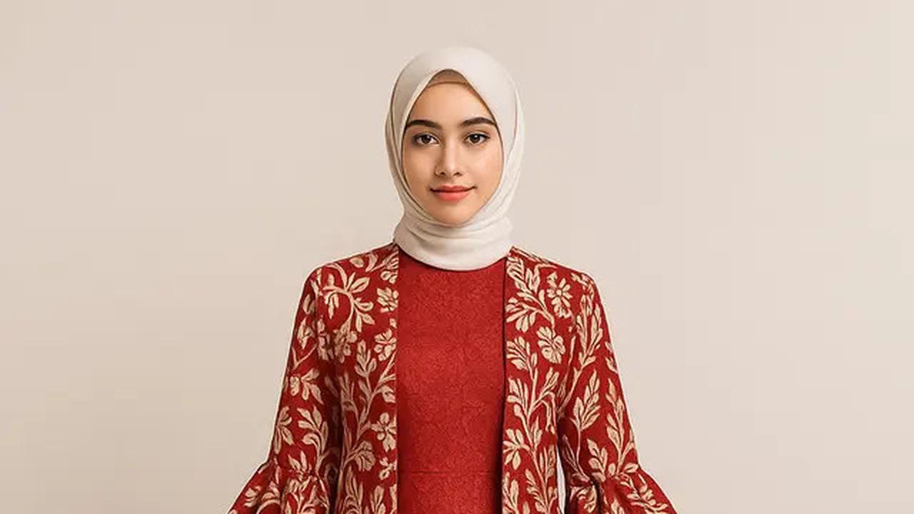 7 Model Gamis Brokat Kombinasi Outer Batik Panjang Tema 17 Agustus, Simpel dan Anggun di Perayaan HUT RI ke-80