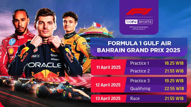 Jadwal Live Streaming Formula 1 Gulf Air Bahrain Grand Prix 2025 di Vidio Akhir Pekan Ini