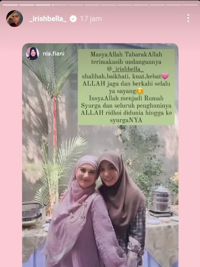 Artis Irish Bella gelar tasyakuran di rumahnya (Foto: instagram _irishbella_)
