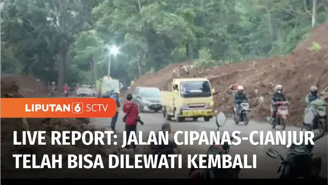VIDEO: Live Report: Sempat Terputus, Jalan Arteri Cipanas-Cianjur Sudah Dapat Dilintasi Kembali