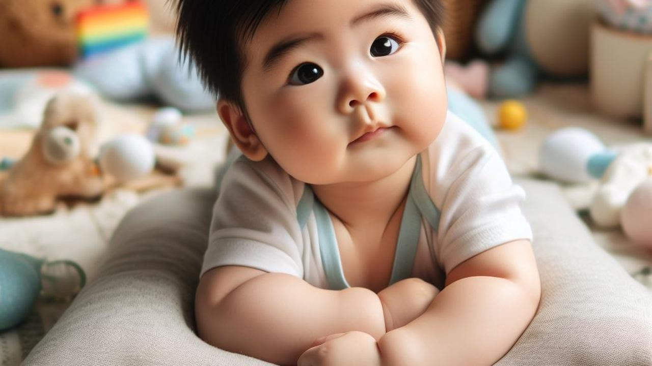 Ilustrasi Bayi Melakukan Tummy Time