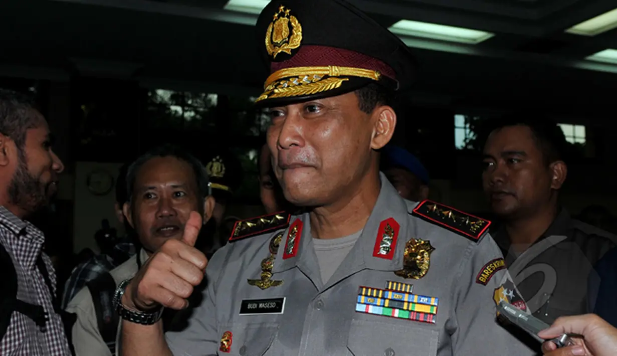 Kepala Bareskrim Polri Komisaris Jenderal Budi Waseso mengaku siap bila dirinya ditunjuk sebagai kepala Polri oleh Presiden Joko Widodo, Jakarta, Kamis (5/2/2015). (Liputan6.com/Johan Tallo)