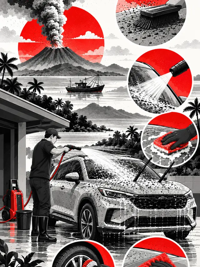 Infografis: Cara Bersihkan Mobil dari Abu Vulkanik Anak Krakatau