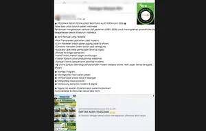 Cek Fakta: Tidak Benar Link Pendaftaran Bantuan Alat Tanam Padi hingga Traktor