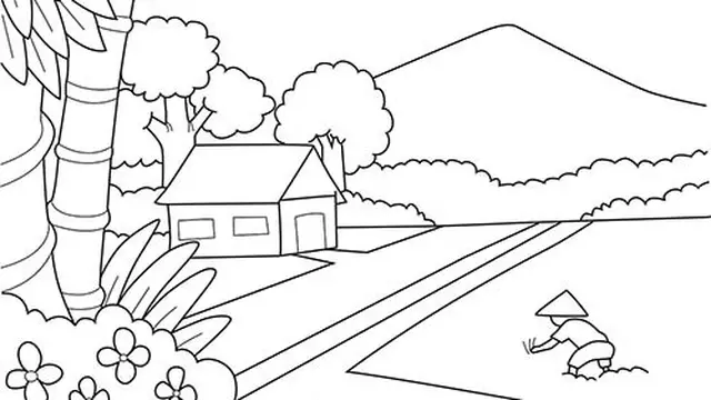 Gambar Rumah Hitam Putih yang Simpel dan Gampang Dibuat untuk Anak Sekolah