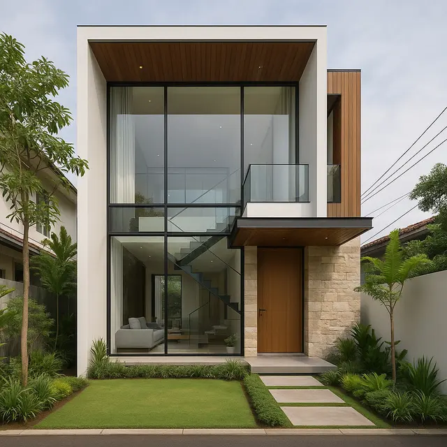 Desain Rumah 2 Lantai di Lahan Sempit Tapi Mewah/Ilustrasi gambar AI