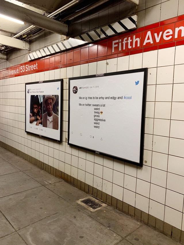 Twit Dipajang di Stasiun Kereta Amerika