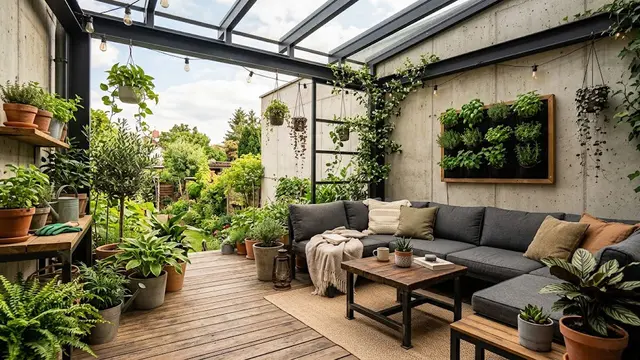 Model Teras Rumah Nyaman untuk Bersantai dan Berkebun/AI Generated