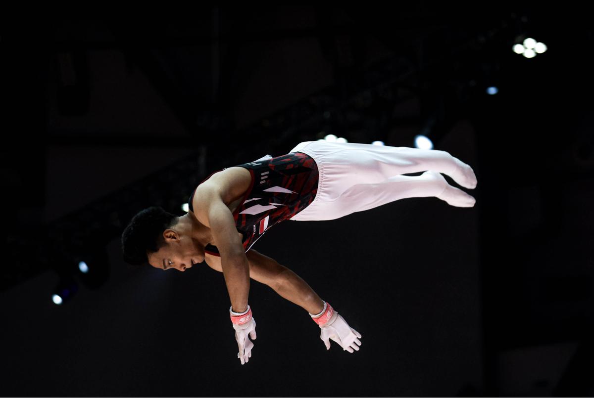 FOTO: Aksi Tim Senam Putra Indonesia di  Kejuaraan Dunia Gimnastik 2025