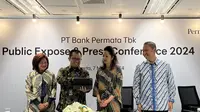 Direktur Utama Permata Bank&nbsp;Meliza M Rusli dalam paparan publik PT Bank Permata Tbk (BNLI), Kamis (7/3/2024). (Pipit/Liputan6.com)