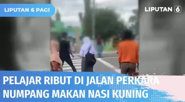 Viral video dua pelajar dari sekolah berbeda duel di jalan Trans Sulawesi, Pinrang, Sulawesi Selatan, hingga timbulkan kemacetan. Pemantik adu jotos berawal dari salah satu di antaranya yang menumpang makan nasi kuning di sekolah lainnya dengan melom...