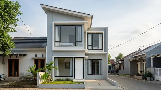 Model Atap Rumah Minimalis 2 Lantai Tampak Depan Model Atap Miring Searah