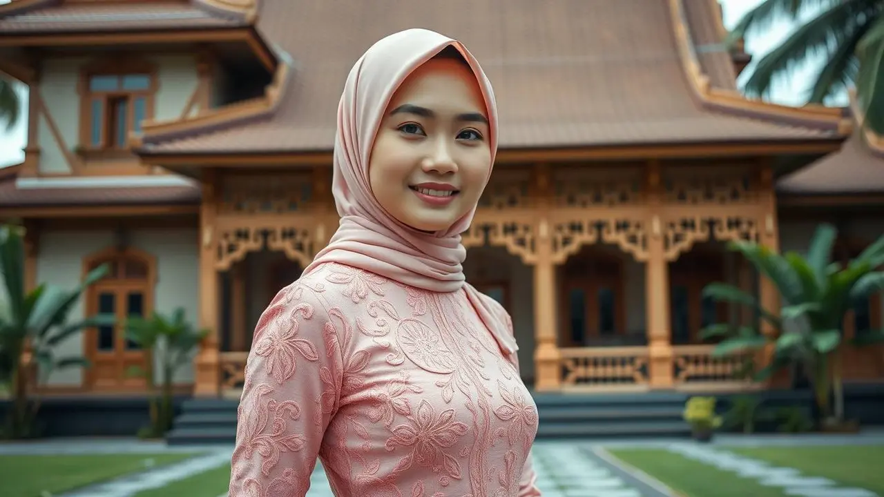 kebaya pink kerudung warna apa