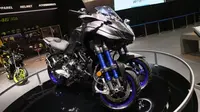 Yamaha Niken dipamerkan di ajang Indonesia Motorcycle Show 2018 yang digelar di JCC, Senayan, Jakarta, Rabu (31/10/2018)