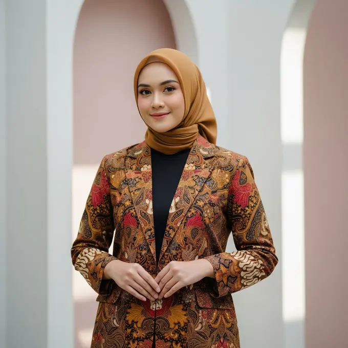 Model Atasan Batik Hijab Modern