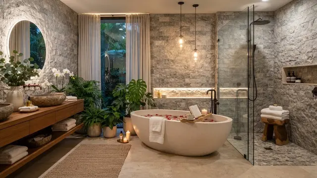 Desain Kamar Mandi Ala Spa Resor