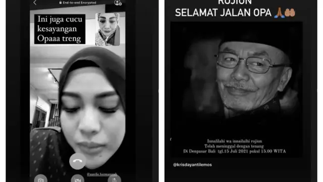 Aurel Hermansyah yang merupakan cucu kesayangan turut menyampaikan ucapan perpisahan untuk sang kakek.