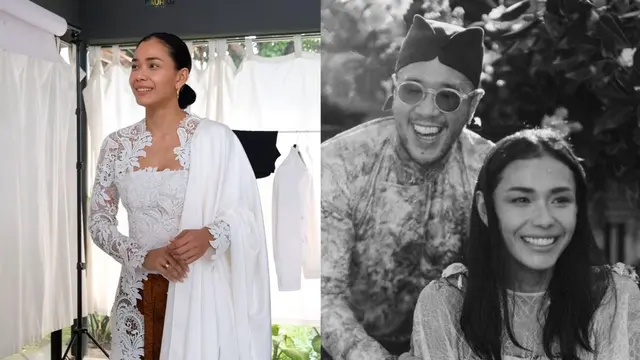 Adinia Wirasti saat fitting untuk kebaya klasik Jawa yang didesain Rama Dauhan