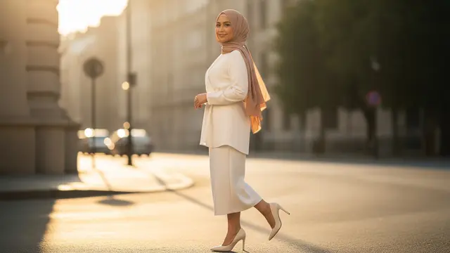 Inspirasi Warna Hijab yang Cocok untuk Baju Putih Tulang/Gemini AI