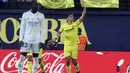 Gelandang Villarreal, Gerard Moreno berselebrasi usai mencetak gol lewat penalti ke gawang Real Madrid selama pertandingan lanjutan La Liga Spanyol di Estadio De La Ceramica di Villareal, Spanyol, Sabtu (7/1/2023). Kemenangan ini mengantar Villarreal naik ke peringkat lima usai mengoleksi 27 poin. (AP Photo/Alberto Saiz)
