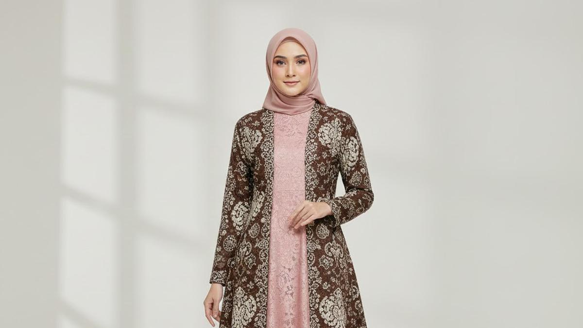 8 Model Gamis Batik Brokat Cutting A-Line yang Slimming untuk Ramadan 2026, Elegan dan Anggun