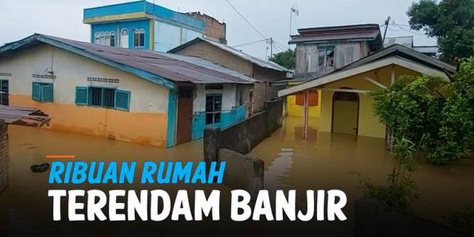 VIDEO: Sungai Meluap, Ribuan Rumah di Tebing Tinggi Terendam Banjir