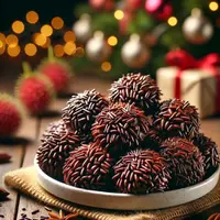 illustrasi kue rambutan coklat meses copyright/ai generated