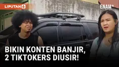Bikin Konten saat Banjir, 2 TikTokers Diusir Warga di Bandar Lampung