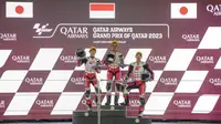 Pembalap Astra Honda, Veda Ega Pratama meraih juara di race 1 seri 6 IATC 2023 di sirkuit Losail (dok: Astra Honda)