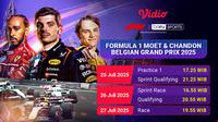 Link Live Streaming Formula 1 GP Belgia 2025 di Vidio, 25 - 27 Juli 2025. (Sumber: dok. vidio.com)