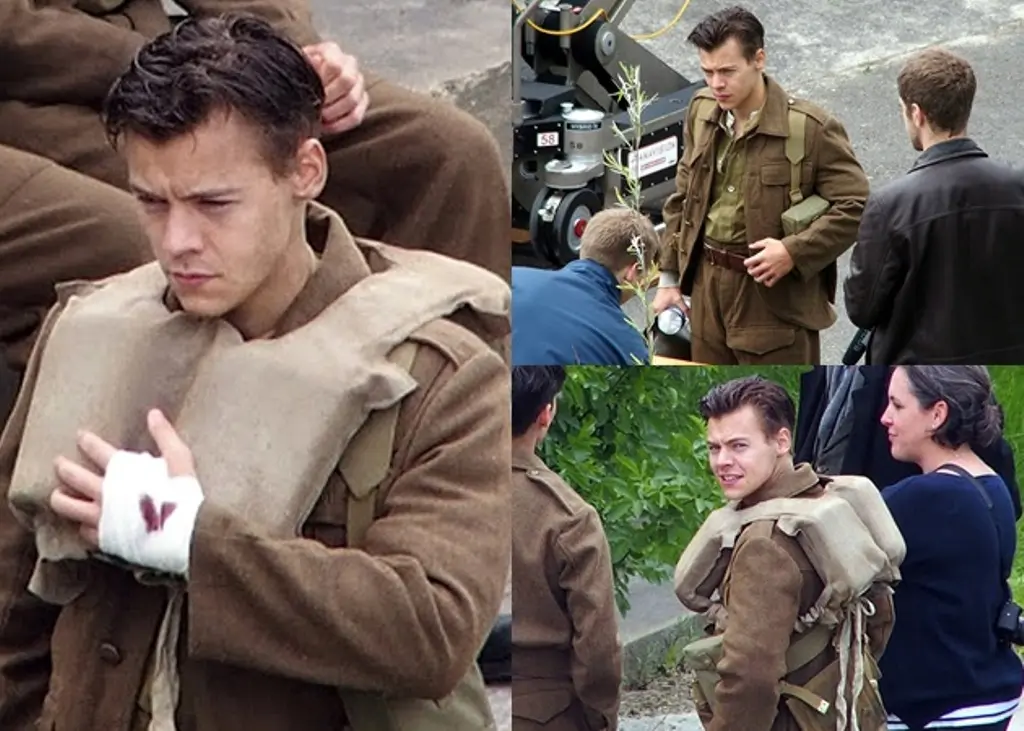 Harry Styles di lokasi syuting film Dunkirk. foto: mirror.co.uk
